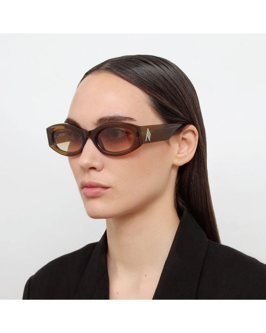 The Attico Black Berta Oval Sunglasses