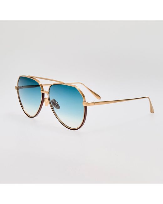 Linda Farrow Blue Bayer Sunglasses
