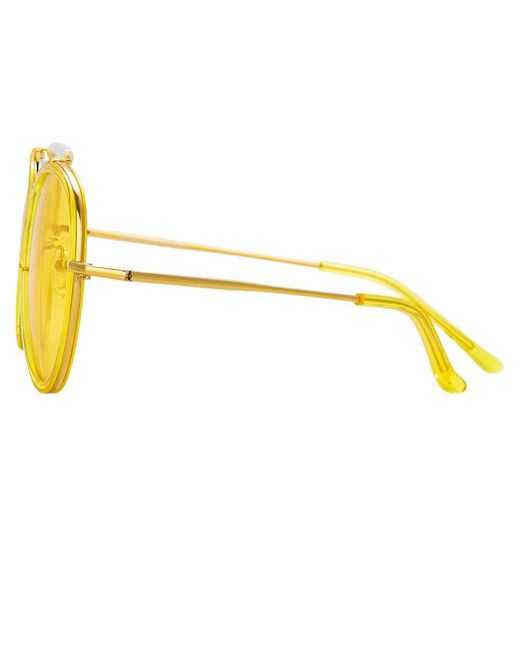 Linda Farrow Yellow Dries Van Noten 188 C2 Aviator Sunglasses for men