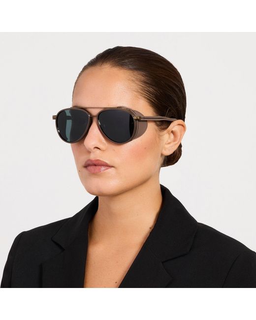 Linda Farrow Brown Cortes Explorer Sunglasses