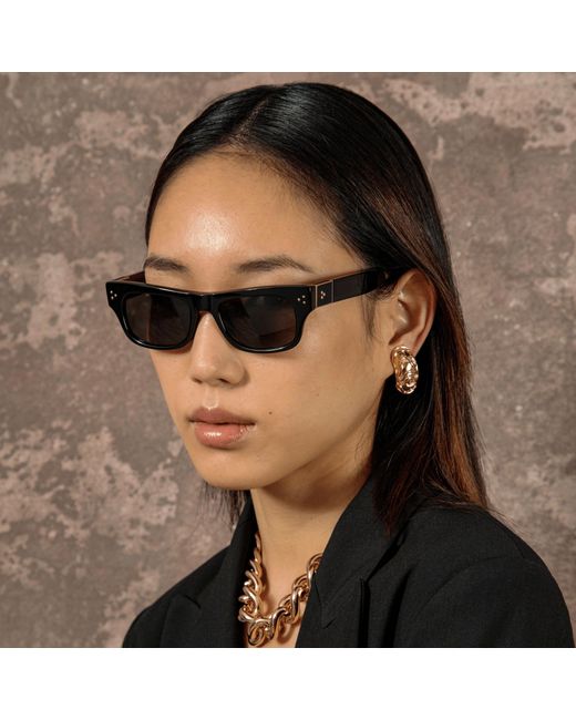 Linda Farrow Black Falck Sunglasses