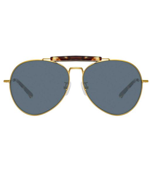 Linda Farrow Multicolor Dries Van Noten 187 C1 Aviator Sunglasses for men