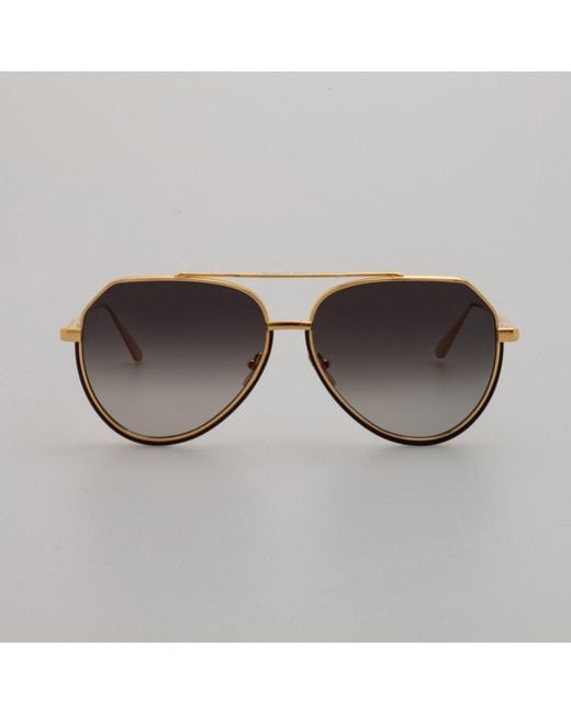 Linda Farrow Black Bayer Sunglasses