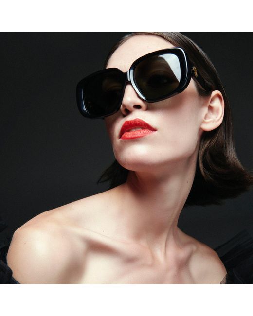 Linda Farrow Black Astrid Oversized Sunglasses