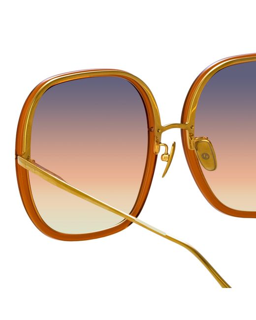 Linda Farrow Blue Celia Sunglasses
