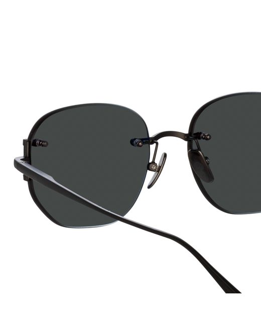 Linda Farrow Brown Men's Sandor Angular Sunglasses for men