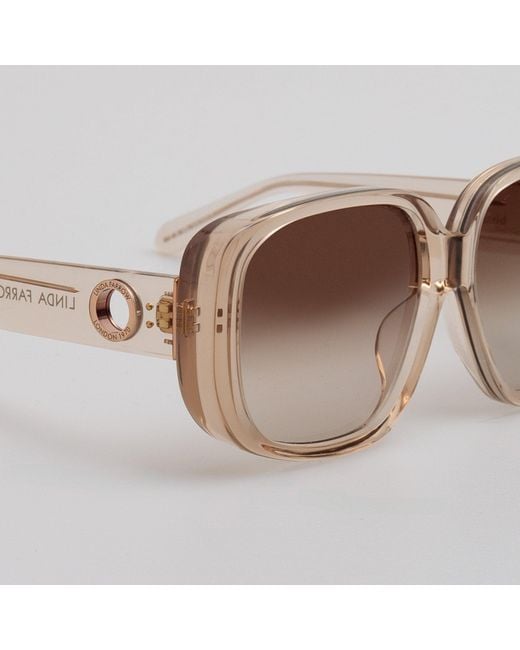 Linda Farrow Brown Astrid Oversized Sunglasses