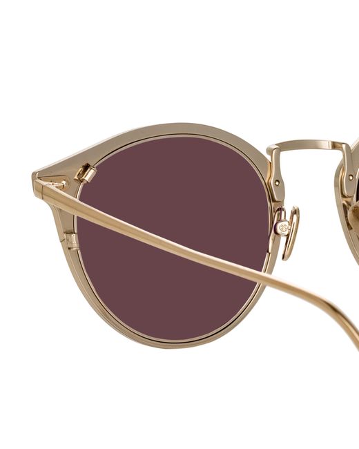 Linda Farrow Brown Cooper Oval Sunglasses for men