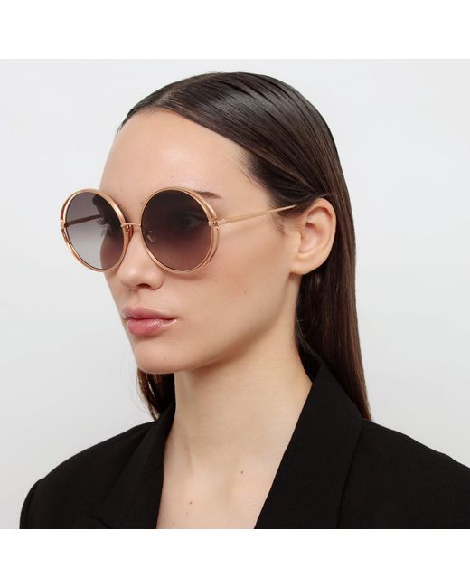 Linda Farrow Gray Selene Round Sunglasses
