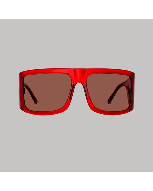 The Attico Red Andre Oversized Sunglasses