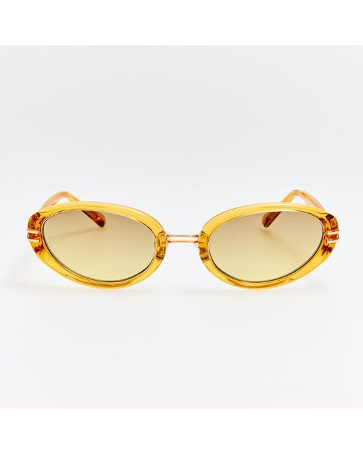 The Attico Yellow Ambra Oval Sunglasses