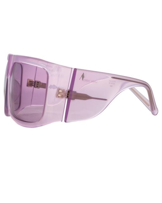 Linda Farrow Purple The Attico Andre Oversized Sunglasses