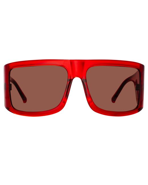 Linda Farrow Red The Attico Andre Oversized Sunglasses