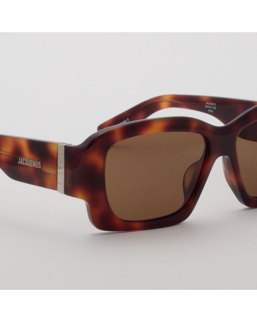 Jacquemus Brown Croisiere Rectangular Sunglasses