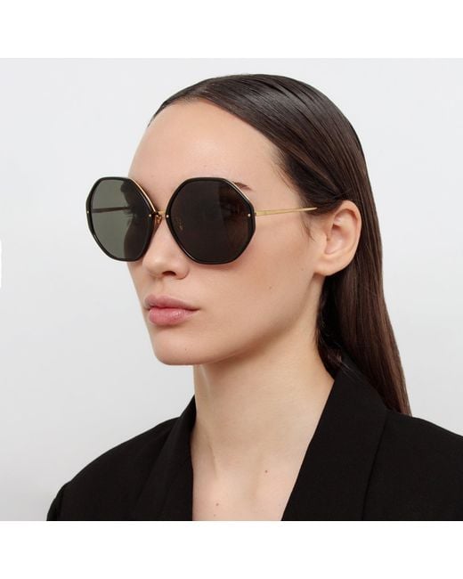 Linda Farrow Black Alona Sunglasses