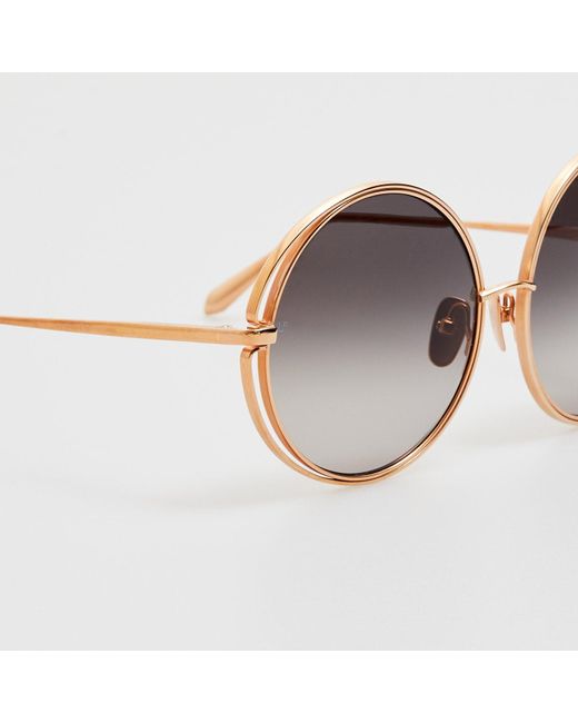 Linda Farrow Gray Selene Round Sunglasses