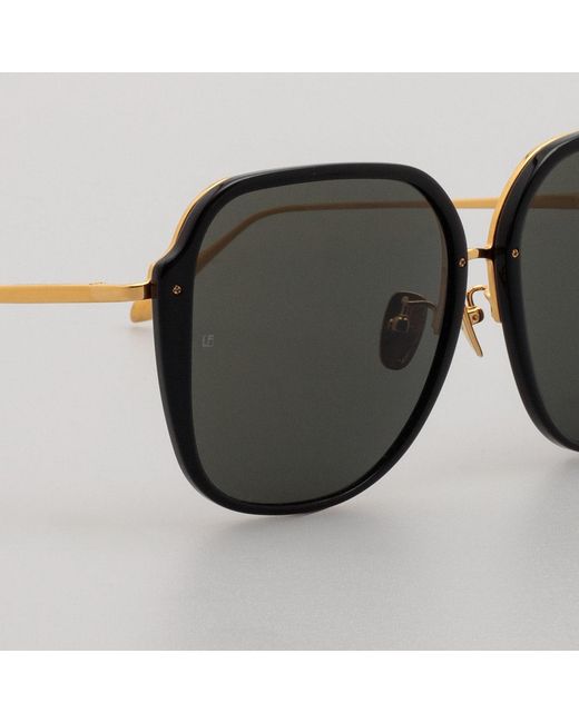 Linda Farrow Black Sofia Sunglasses