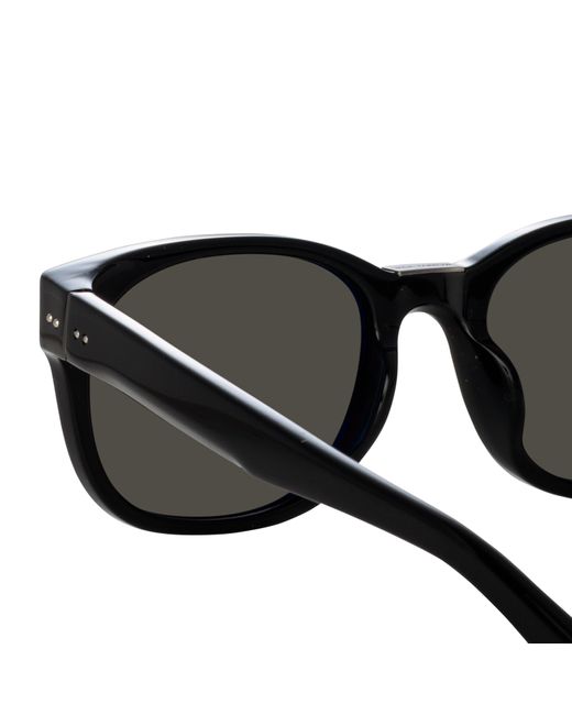 Linda Farrow Black Cedric Rectangular Sunglasses for men