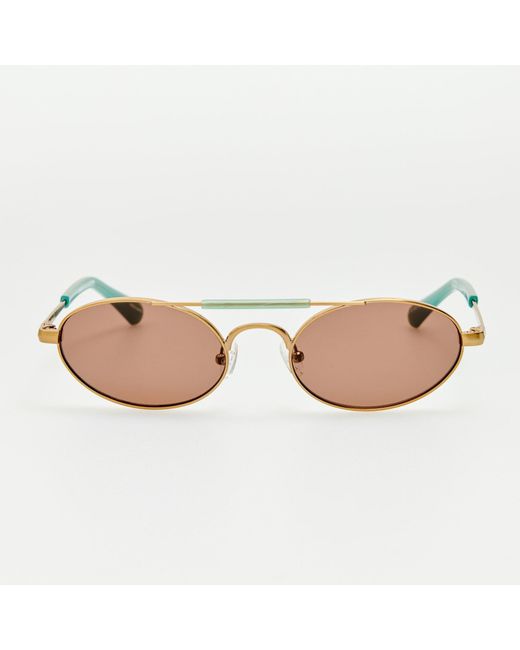 Dries Van Noten Brown Oval Sunglasses
