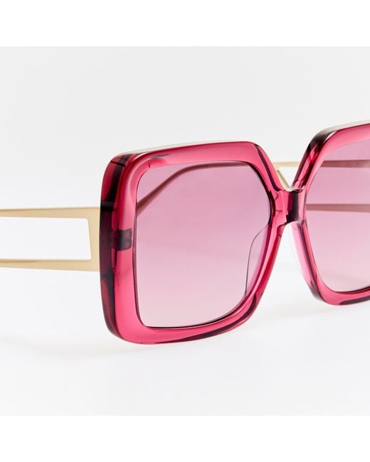 Linda Farrow Pink Macy Vista Temple Sunglasses