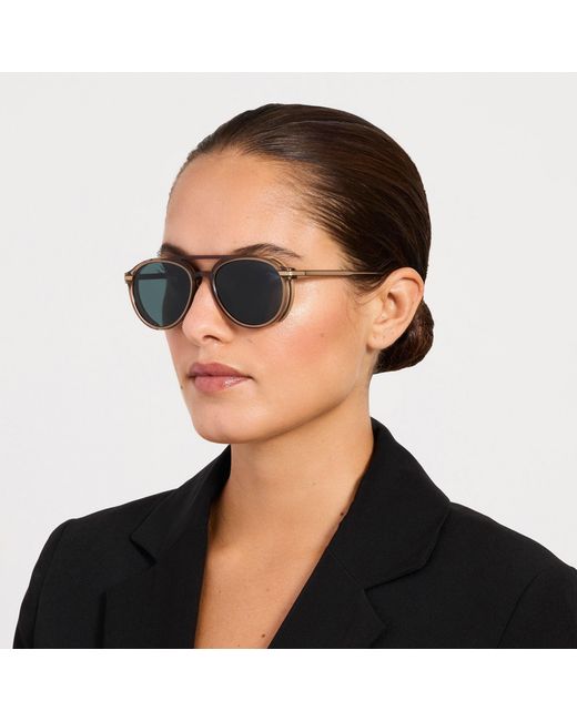 Linda Farrow Brown Sutton Explorer Sunglasses