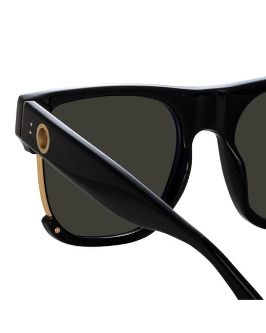 Linda Farrow Black Men's Lomas D-frame Sunglasses for men