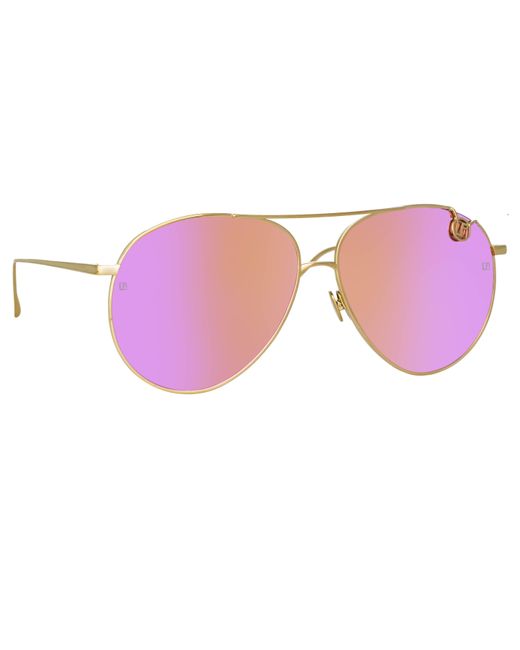 Linda Farrow Multicolor Joni Aviator Sunglasses