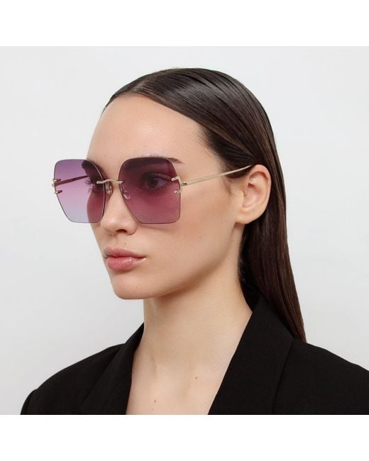 Linda Farrow Purple Carina Oversized Sunglasses