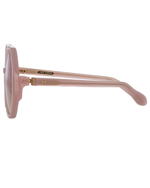 Linda Farrow Pink Paloma Hexagon Sunglasses
