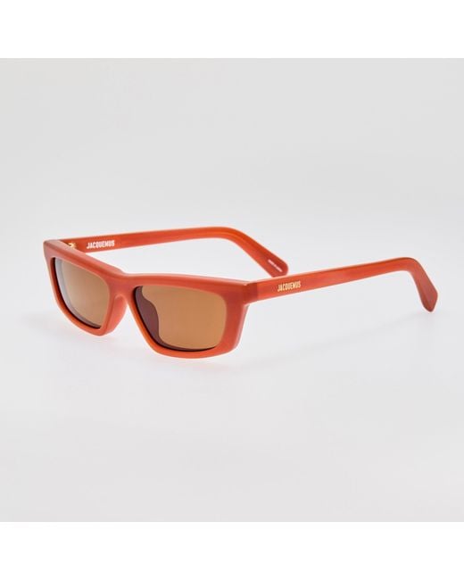 Jacquemus Brown Trapezi Sunglasses