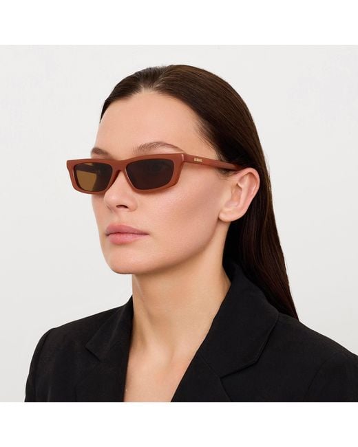 Jacquemus Brown Trapezi Sunglasses