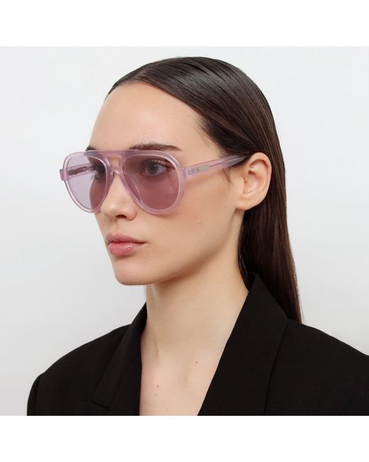 Linda Farrow Purple Jurgen Aviator Sunglasses