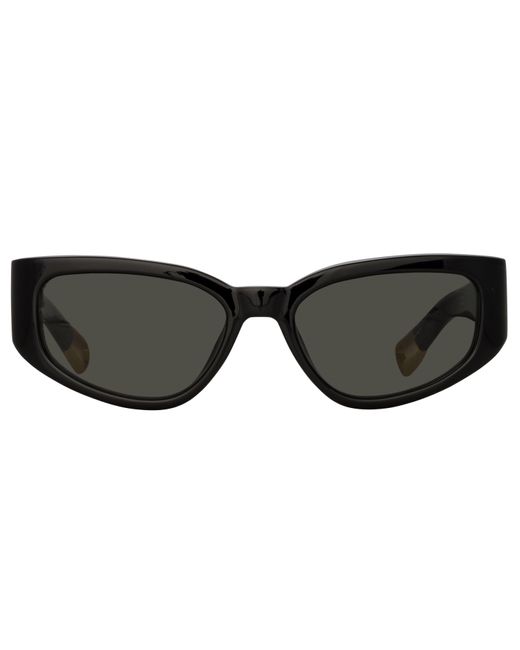 Linda Farrow Black Gala Cat Eye Sunglasses