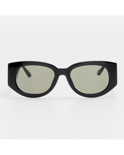 Linda Farrow Black Debbie D-frame Sunglasses