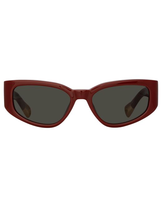 Linda Farrow Brown Gala Cat Eye Sunglasses