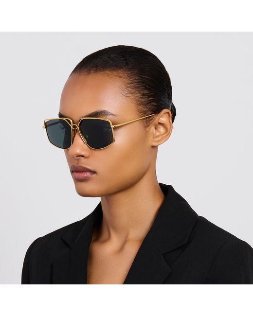 Linda Farrow Blue Miranda Sunglasses
