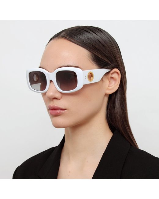 Linda Farrow Gray Celeste Oversize Sunglasses