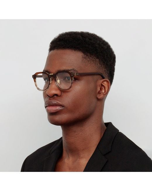 Linda Farrow Brown Men's Fletcher Angular Optical Frame