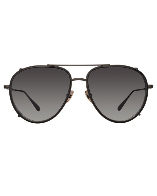 Linda Farrow Gray Dimitri Aviator Sunglasses