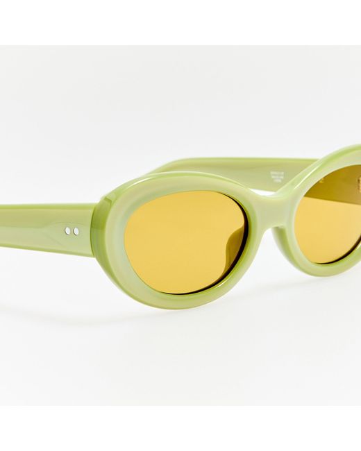 Dries Van Noten Yellow Oval Sunglasses