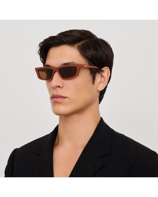 Jacquemus Brown Trapezi Sunglasses