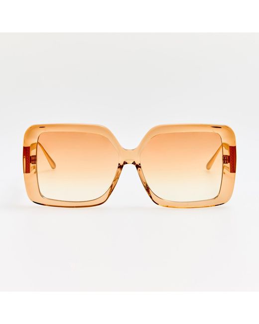 Linda Farrow Brown Macy Vista Temple Sunglasses