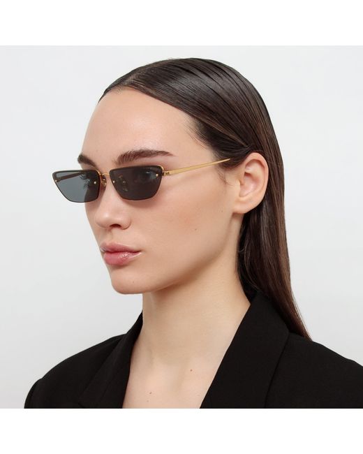 Linda Farrow Black Cleo Sunglasses