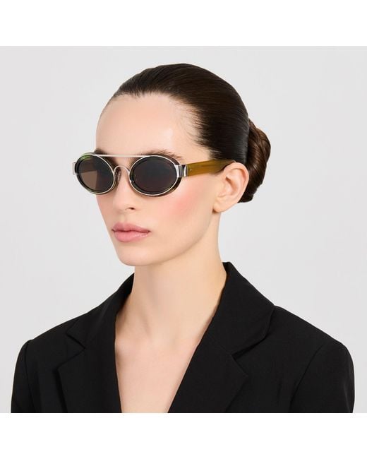 Dries Van Noten Brown Cat Eye Sunglasses