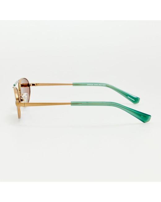 Dries Van Noten Brown Oval Sunglasses