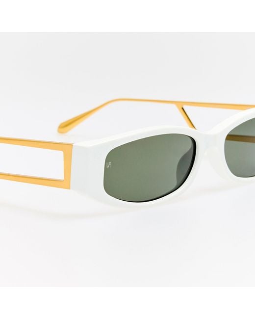 Linda Farrow Green Susie Vista Temple Sunglasses