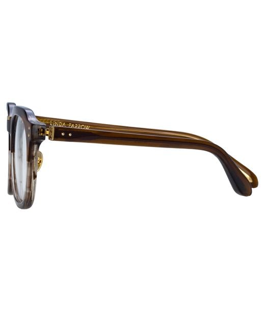 Linda Farrow Brown Men's Fletcher Angular Optical Frame