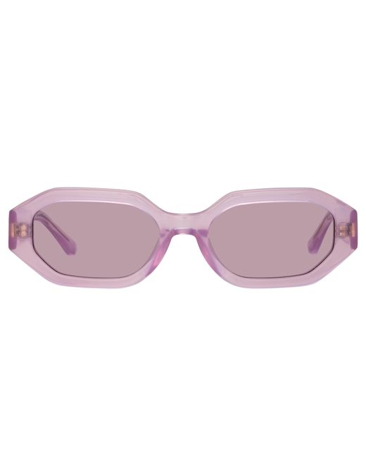 Linda Farrow Purple The Attico Irene Angular Sunglasses