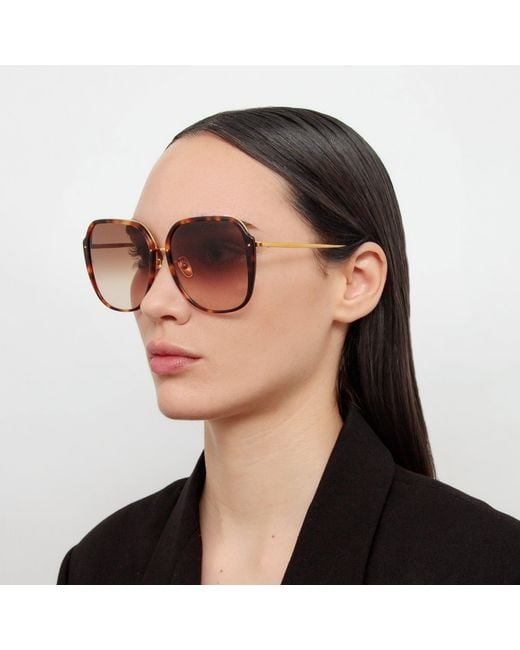 Linda Farrow Black Sofia Sunglasses