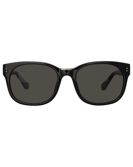 Linda Farrow Black Cedric Rectangular Sunglasses for men